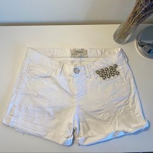 PINKO White Jean Shorts